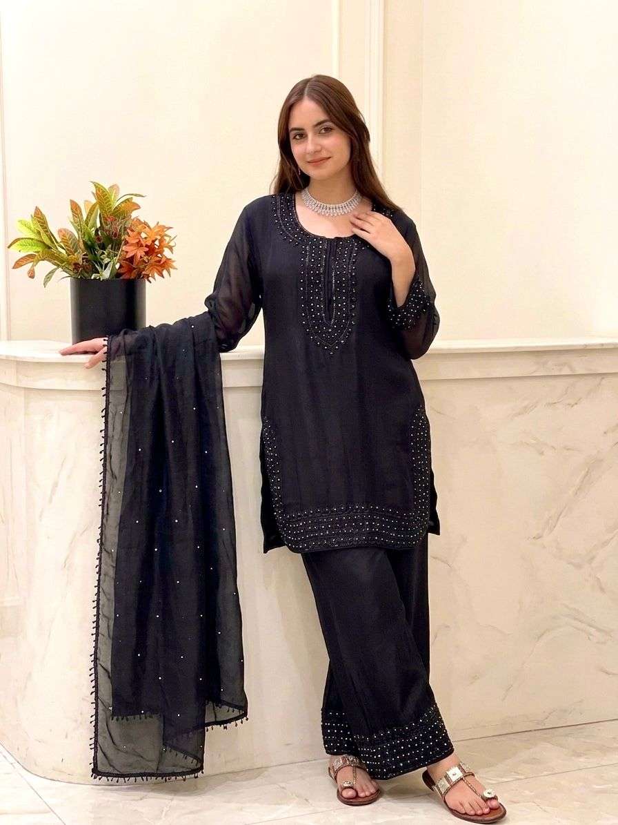 SSR 541 SILK HEAVY SEQUENCE EMBROIDERY DESIGNER PAKISTANI STYLE LADIES SUIT