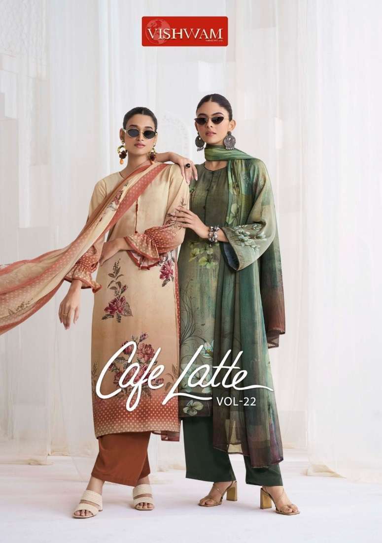  VISHWAM FABRICS CAFE LATTE VOL 22 CREPE DIGITAL PRINTED SUIT