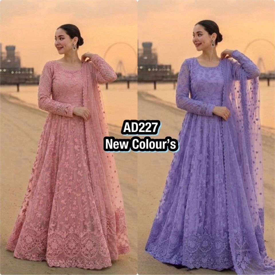 AD 227 GEORGETTE DESIGNER DESIGNER WORK LONG GOWN STYLE PAKISTANI SUIT