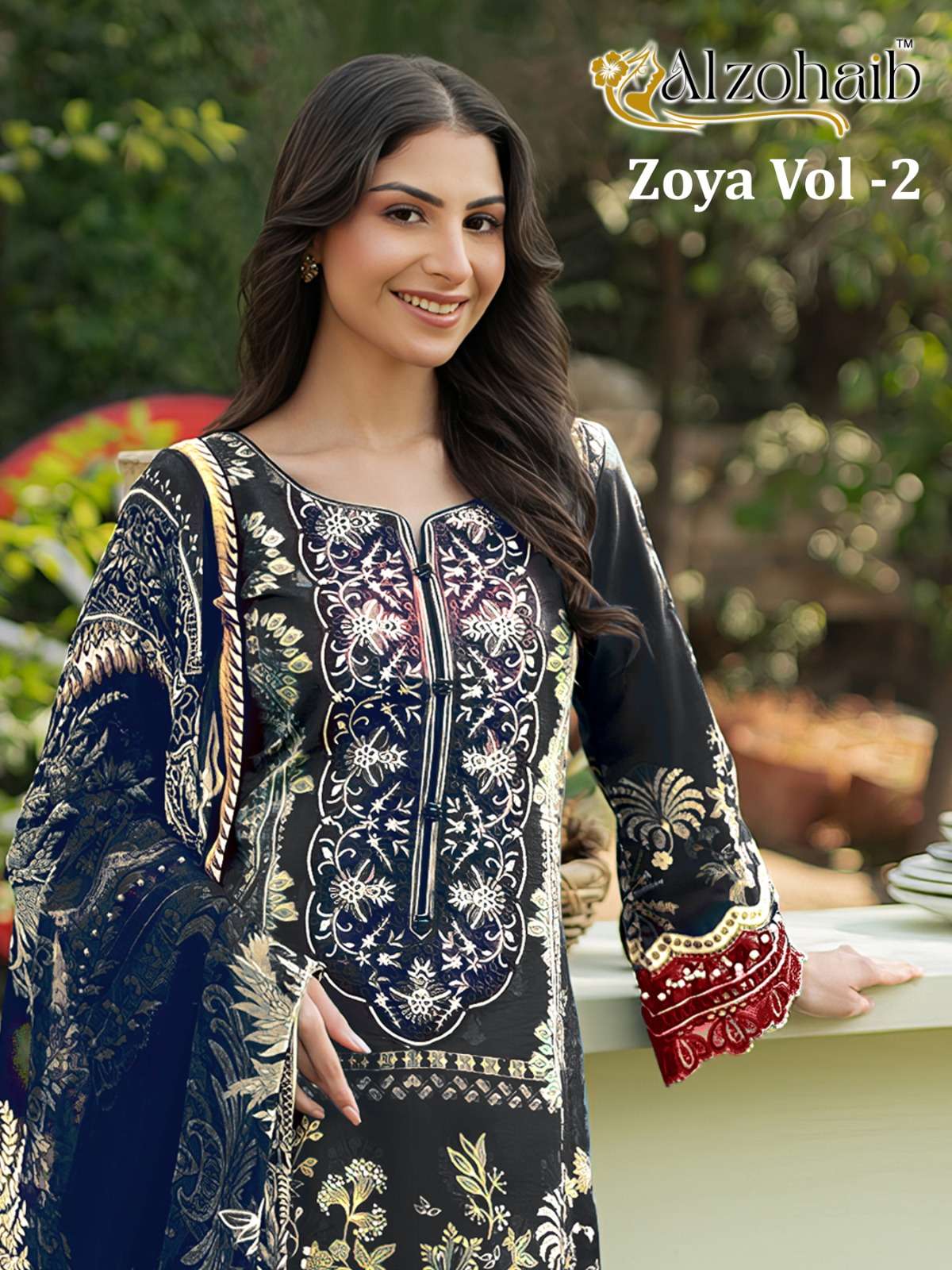 AL ZOHAIB ZOYA VOL 2 COTTON EMBROIDERY WORK SALWAR KAMEEZ 