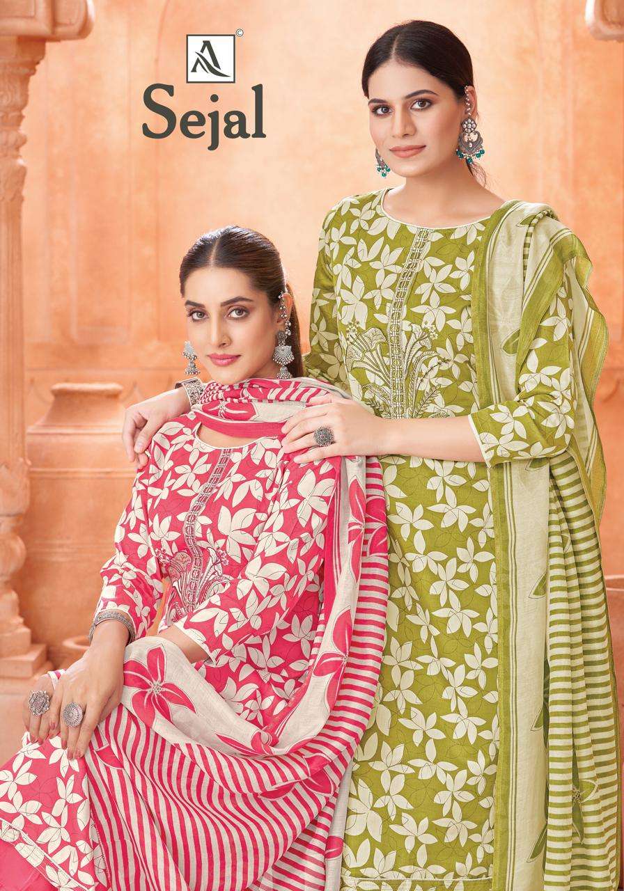 ALOK SUITS SEJAL JAM COTTON PRINT WITH FANCY WORK SUIT