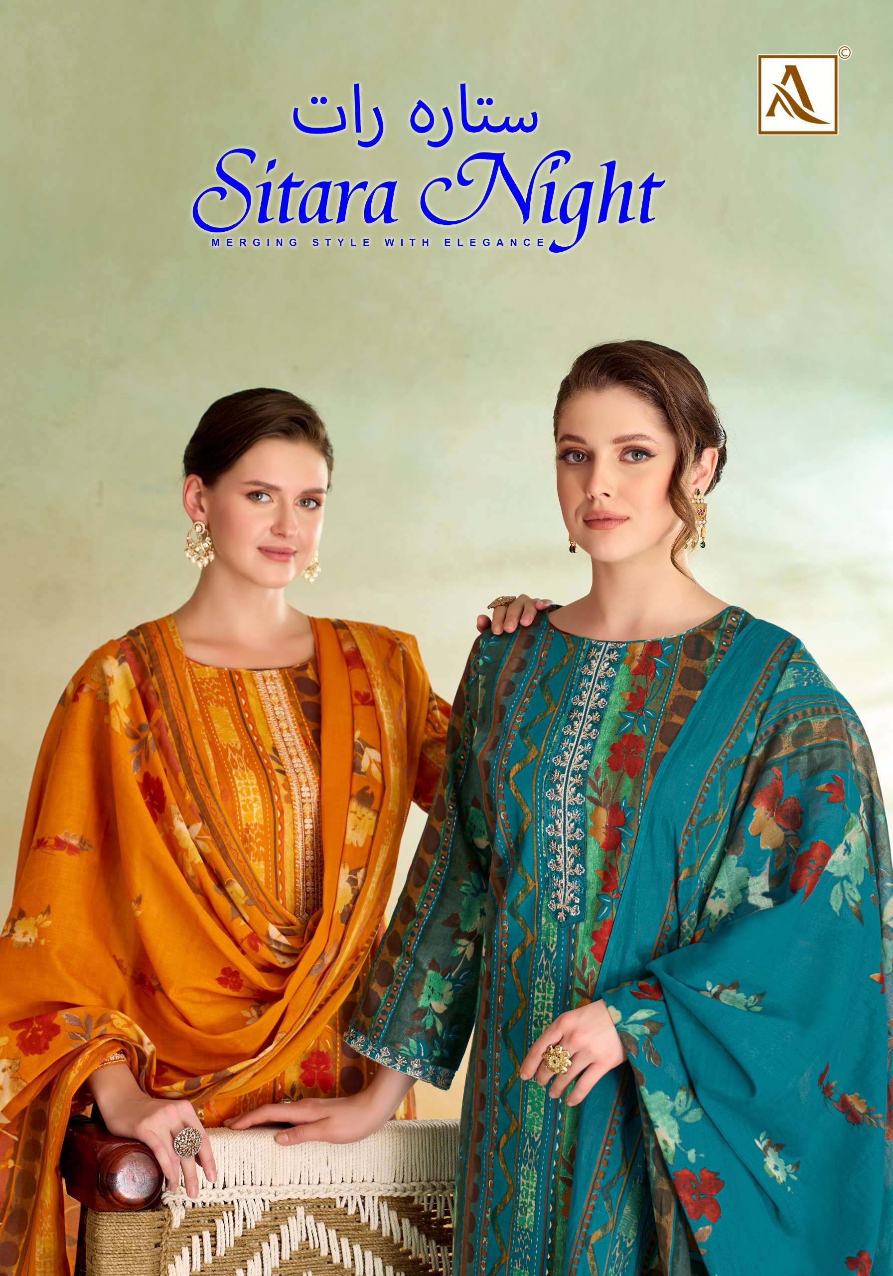 ALOK SUITS SITARA NIGHT JAM COTTON FOIL PRINT WITH FANCY EMBROIDERY WORK SUIT