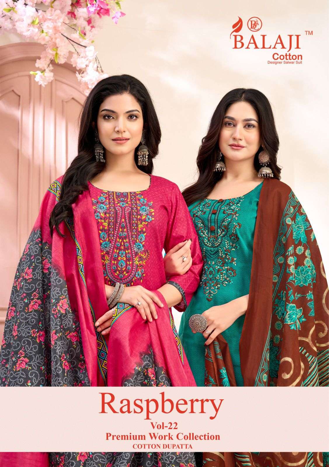 BALAJI COTTON RASPBERRY VOL 22 COTTON PATIYALA SUIT