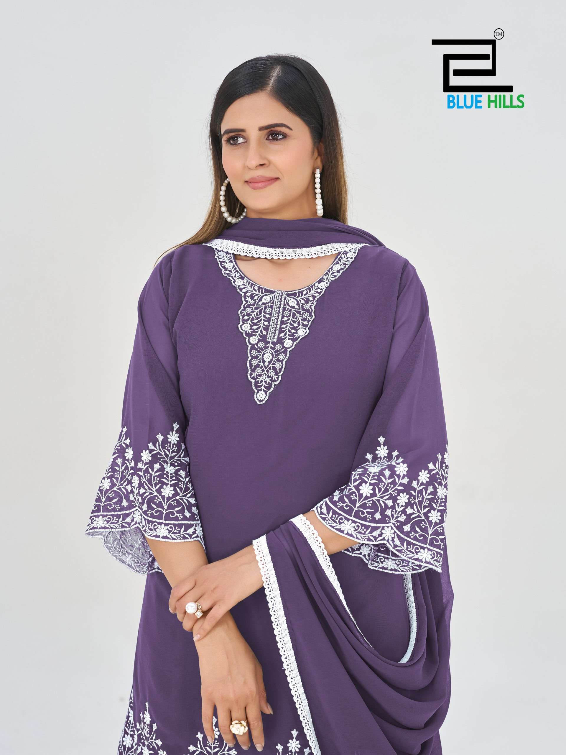 BLUE HILLS MAHNOOR GEORGETTE THREAD EMBROIDERY WORK READY MADE LADIES SUIT