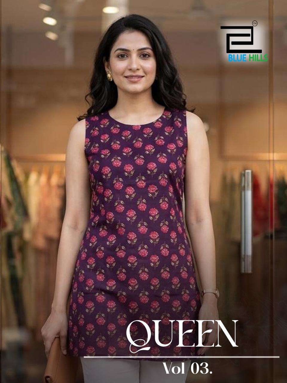 BLUE HILLS QUEEN VOL 3 COTTON PRINT FANCY SUMMER WEAR LADIES TOP 