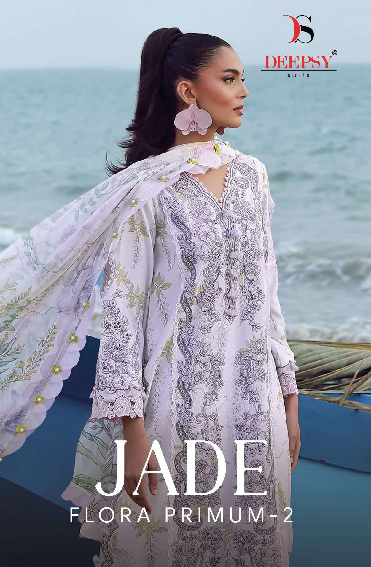 DEEPSY SUITS JADE FLORA PREMIUM VOL 2 COTTON HEAVY EMBROIDERY DESIGNER WORK PAKISTANI SUIT