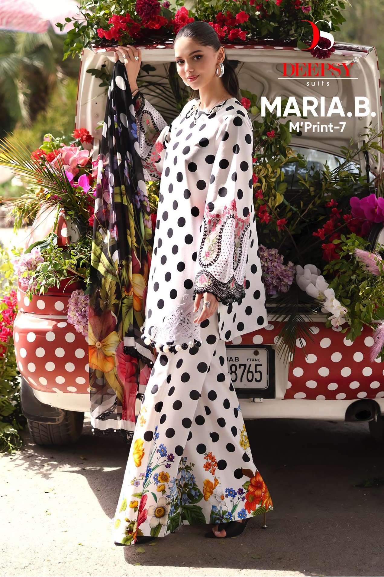 DEEPSY SUITS MARIA B M PRINT VOL 7 COTTON HEAVY PATCH EMBROIDERY WORK SALWAR KAMEEZ 