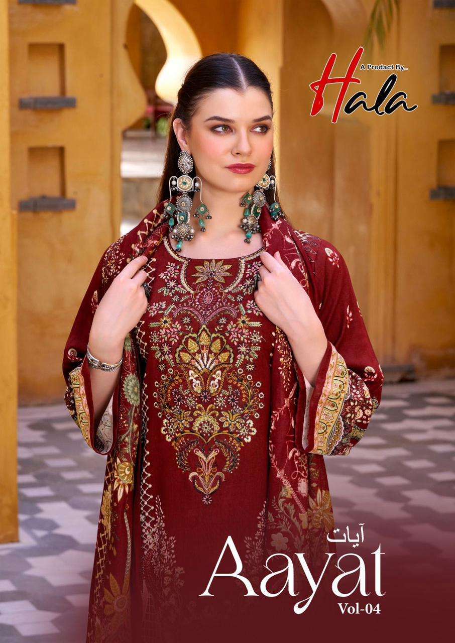 HALA AAYAT VOL 4 COTTON DIGITAL STYLE PRINT WITH FANCY EMBROIDERY WORK SUIT