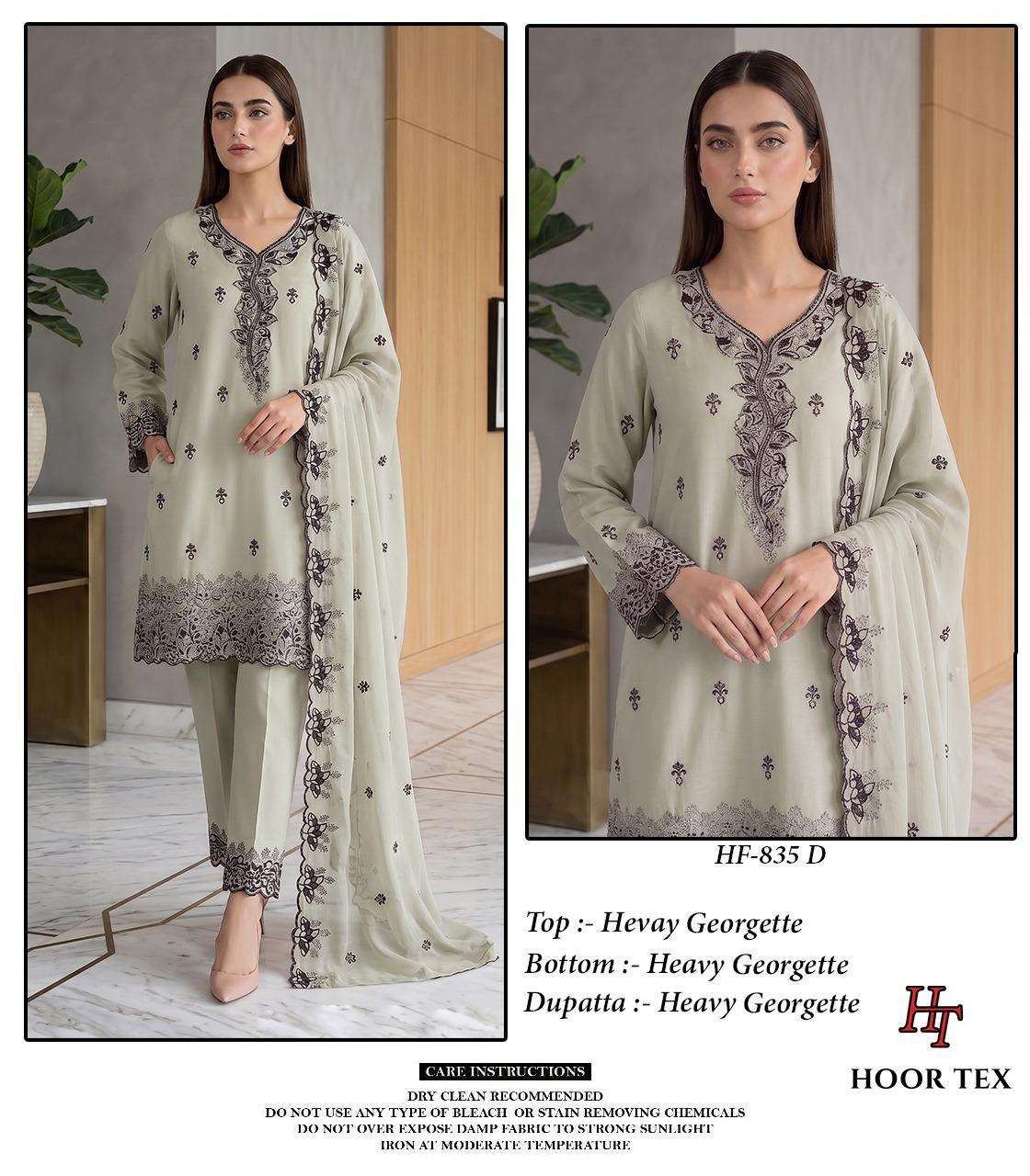 HOOR TEX HF 835 GEORGETTE BEAUTIFUL DESIGNER LOOK PAKISTANI SUIT
