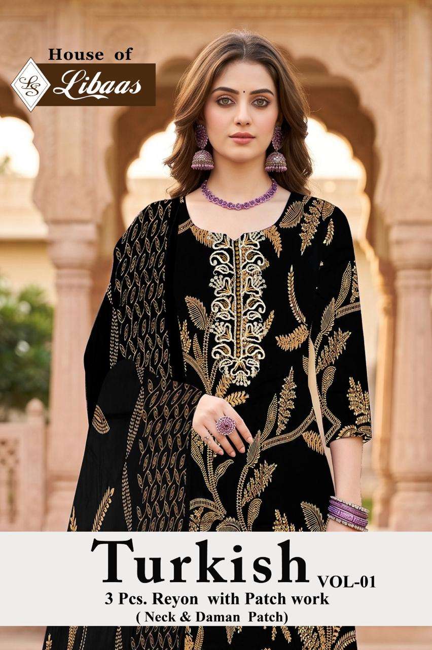 HOUSE OF LIBAAS TURKISH VOL 1 RAYON FANCY WORKS LADIES SALWAR SUIT
