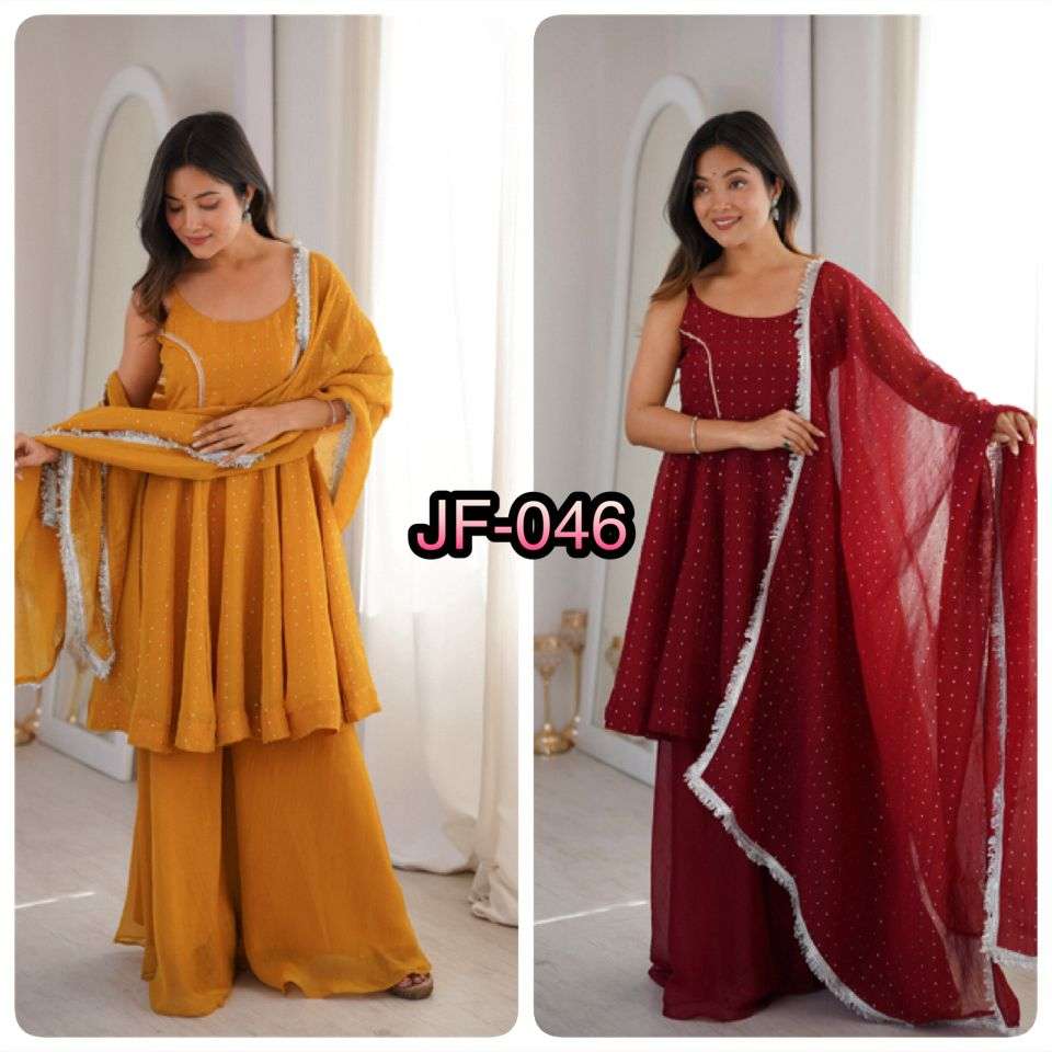 JF 046 SILK DESIGNER WORK PARTY LOOKS PARTY WEAR LADIES SUIT