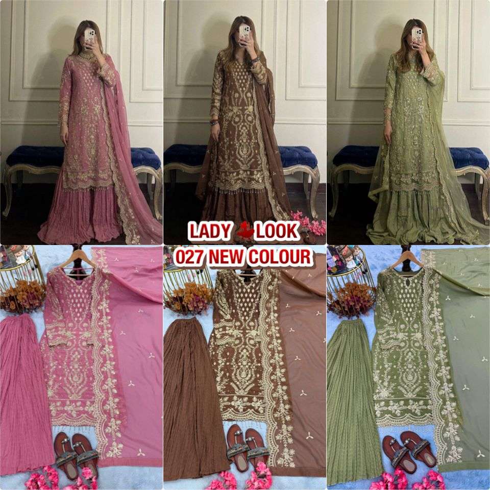 LADY LOOK 027 GEORGETTE BEAUTIFUL DESIGNER WORK READY MADE PARTY WEAR SUIT