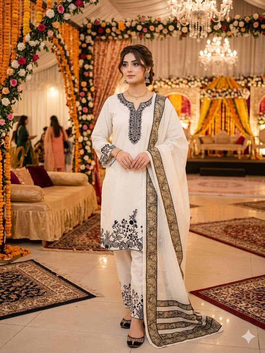 LG 2107 RAYON FANCY EMBROIDERY WORK LADIES PAKISTANI STYLE SUIT 