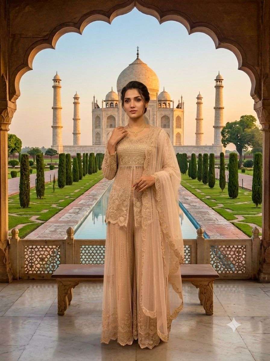 LG 2114 BUTTERFLY NET BEAUTIFUL DESIGNER LOOK PARTY WEAR LADIES SUIT