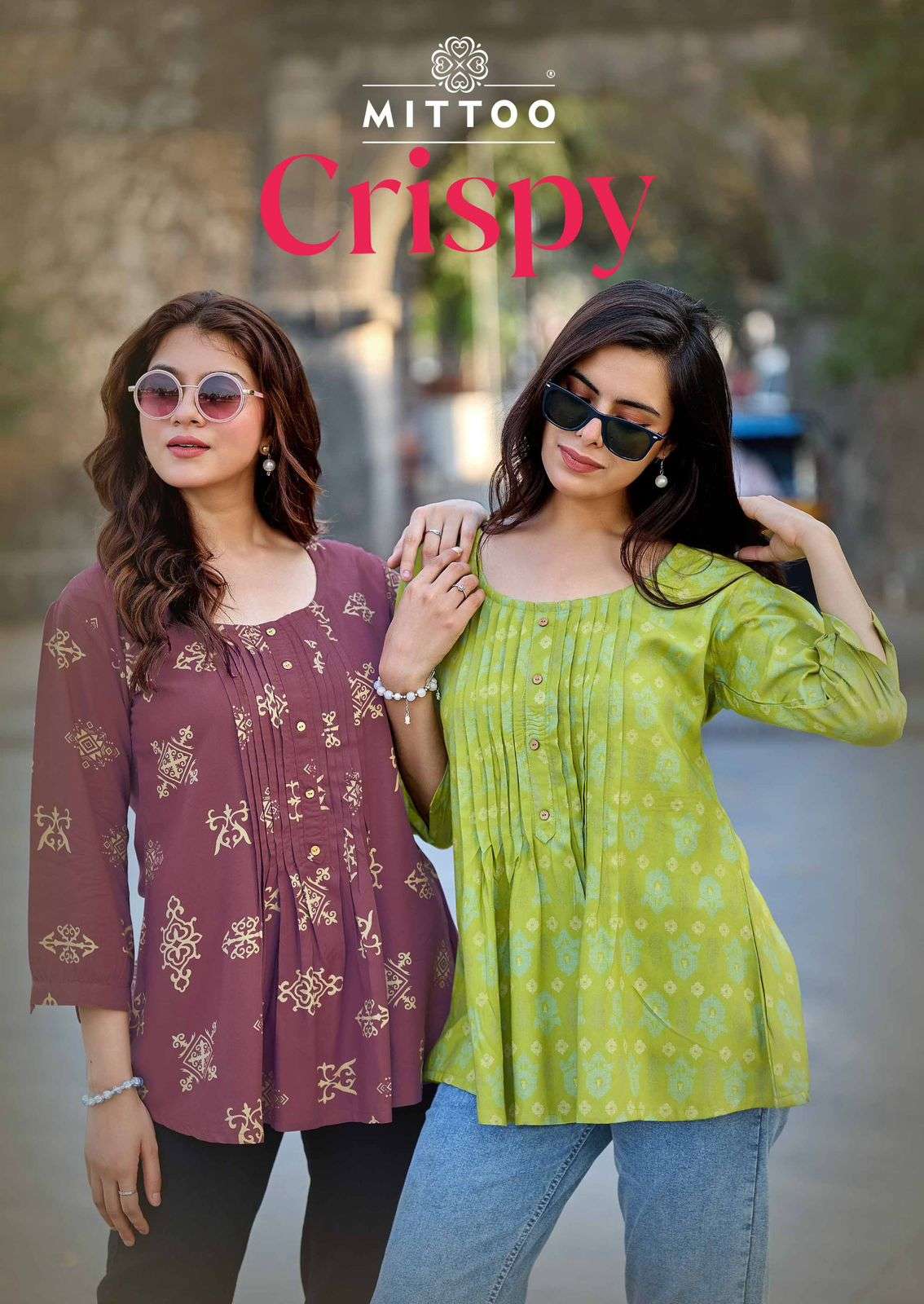 MITTOO CRISPY RAYON PRINT FANCY WEAR LADIES TOP