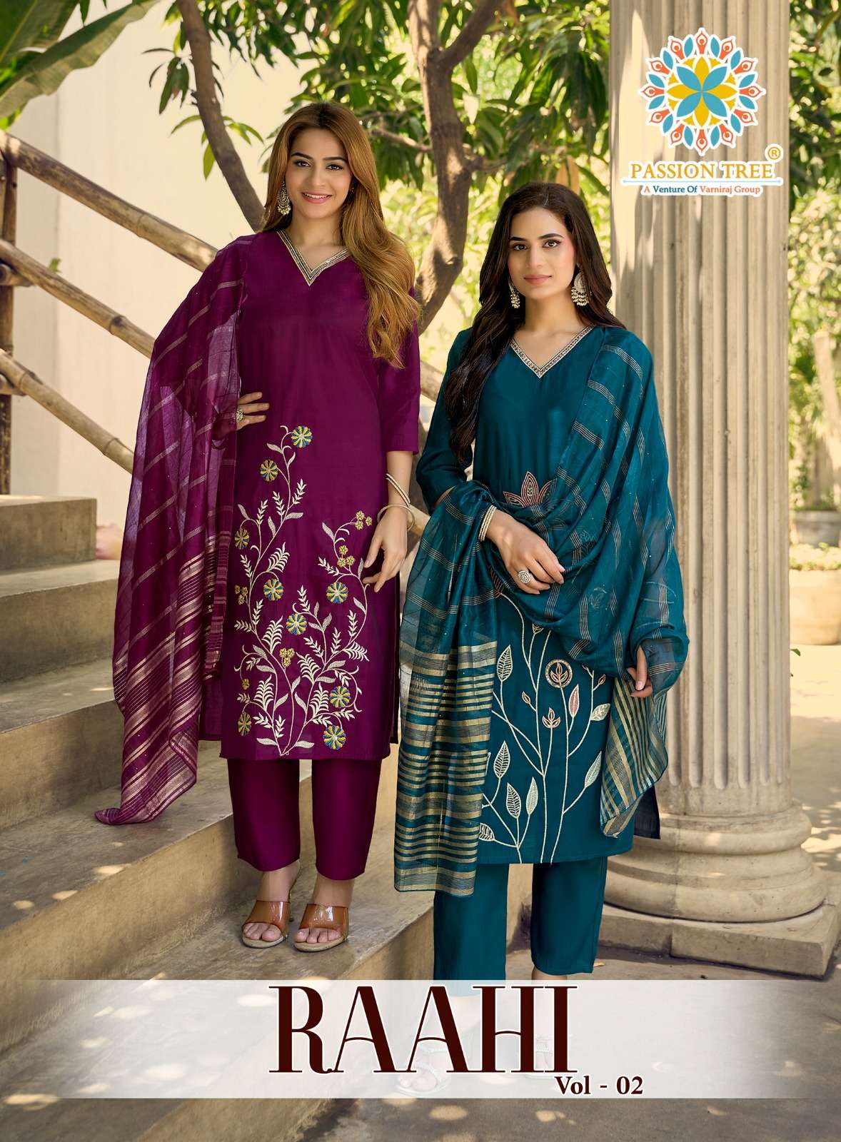 PASSION TREE RAAHI VOL 2 SILK DESIGNER STRAIGHT KURTI WITH PANT & DUPATTA SET