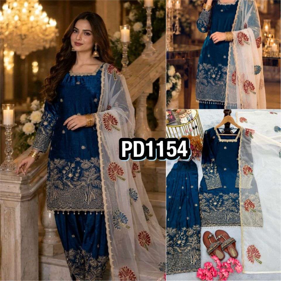 PD 1154 SILK BEAUTIFUL DESIGNER LOOK PARTY WEAR LADIES SUIT