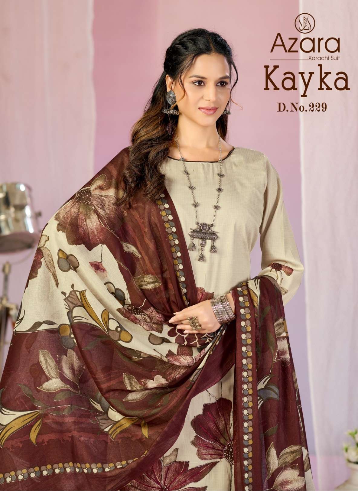 RADHIKA FASHION AZARA KAYKA D NO 1229 COTTON PRINT WITH FANCY WORK SUIT