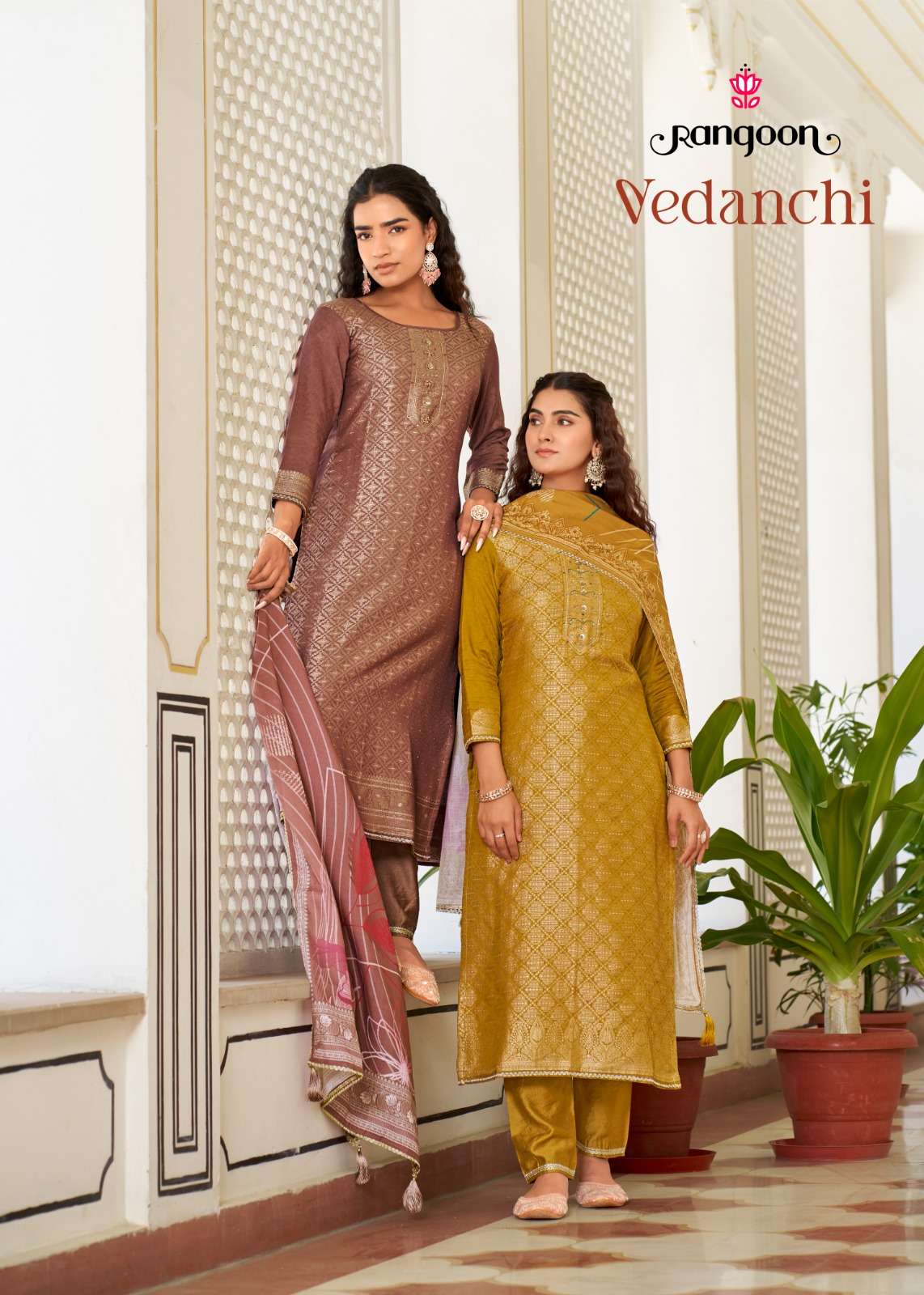 RANGOON VEDANCHI VISCOSE JACQUARD DESIGNER READY MADE LADIES SUIT