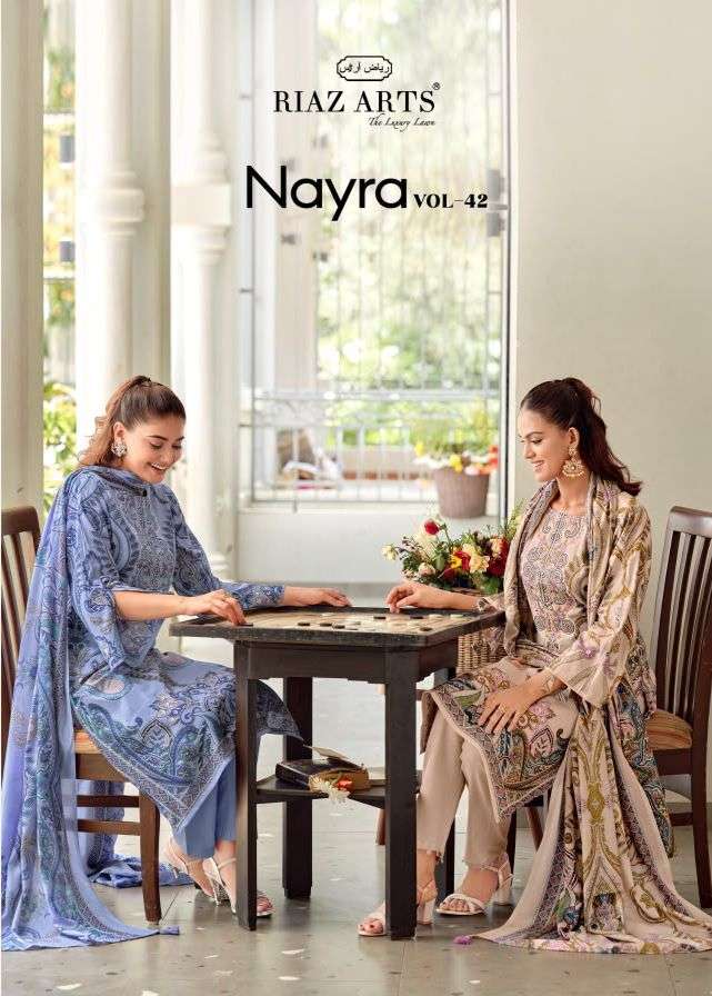 RIAZ ARTS NAYRA VOL 2 COTTON DIGITAL PRINTS WITH FANCY EMBROIDERY WORK SUIT