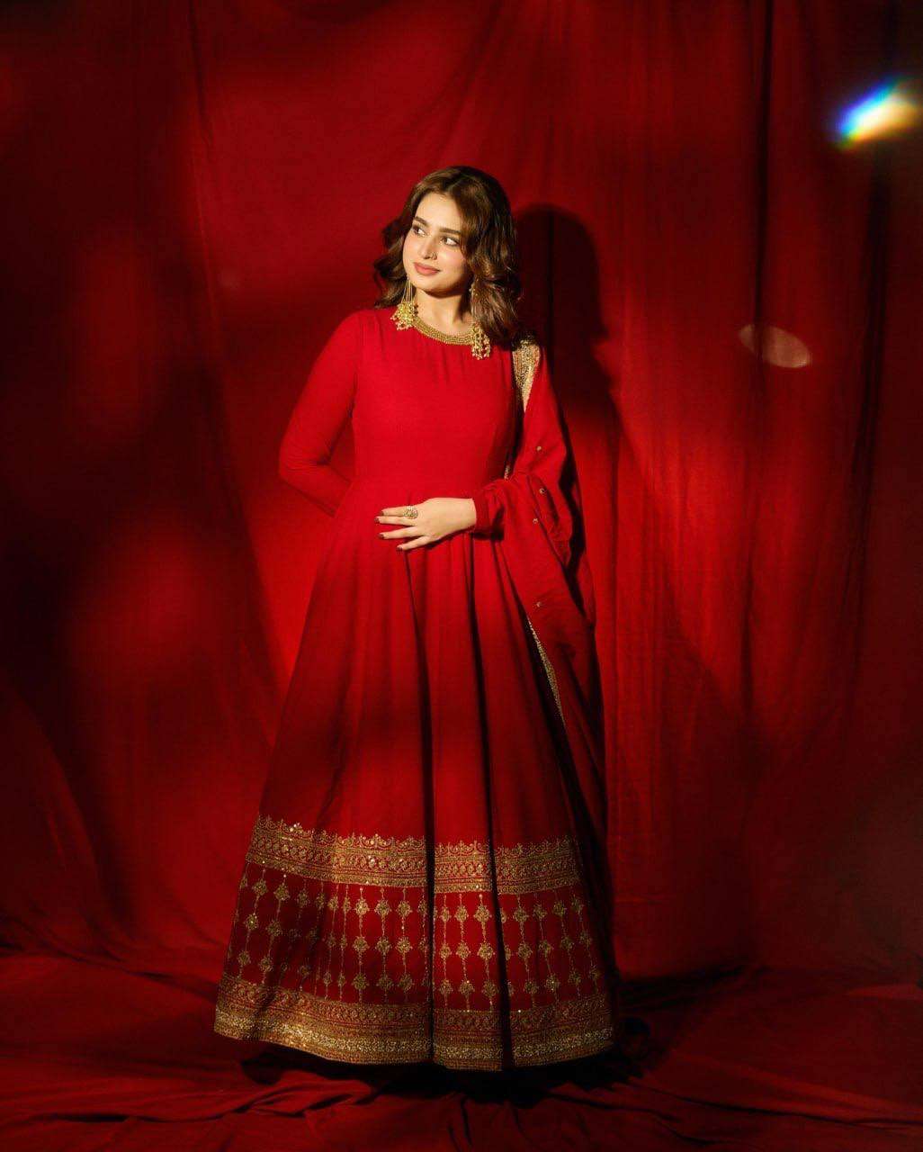 RTC 6026 GORGEOUS RED FABRIC FESTIVE WEAR GOWN DRESS