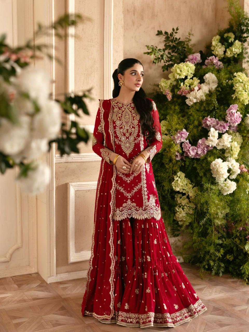RTC 6032 GEORGETTE HEAVY DESIGNER WEDDING WEAR LADIES SHARARA SUIT