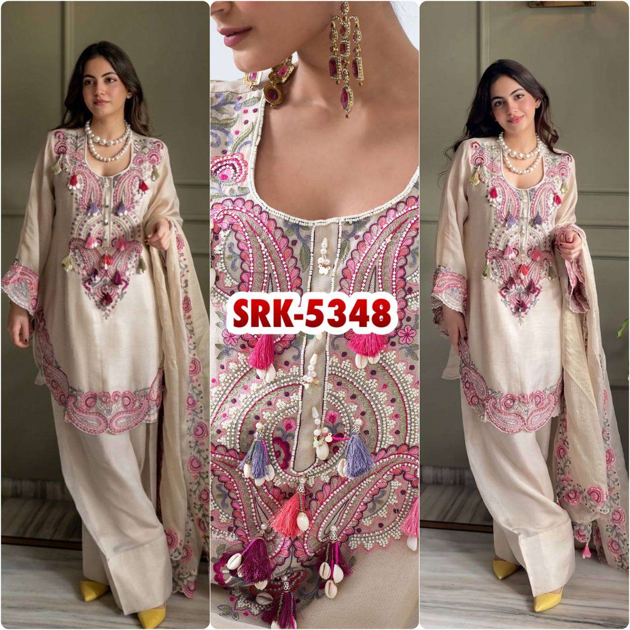 SRK 5348 GEORGETTE BEAUTIFUL EMBROIDERY DESIGNER LOOK SUIT