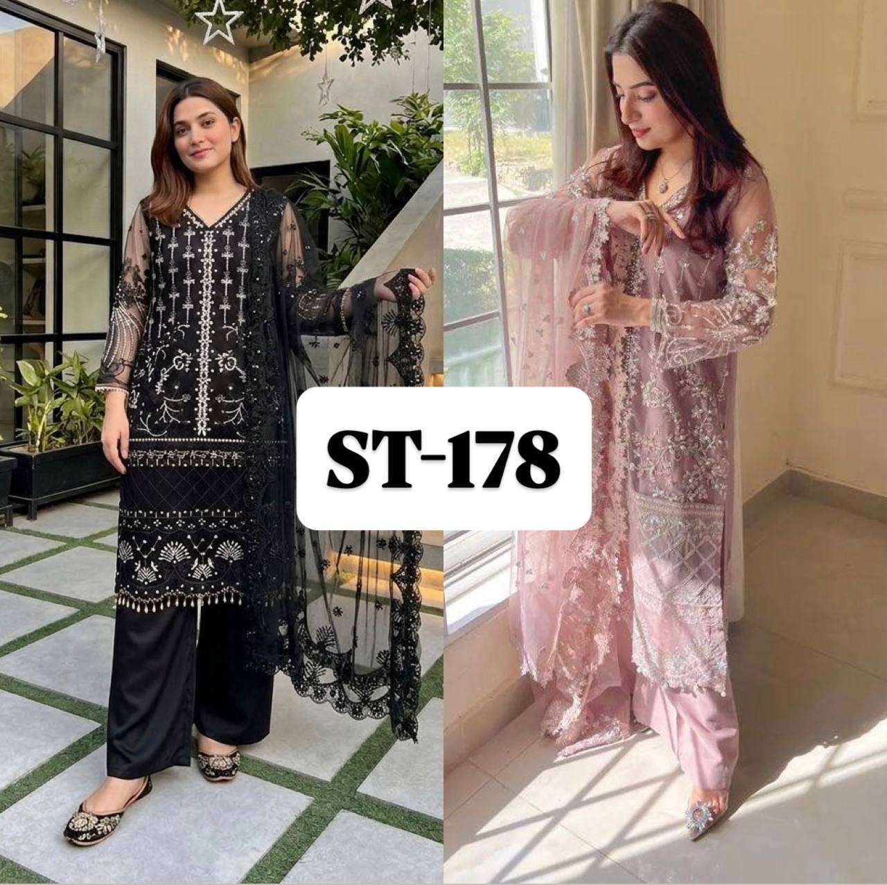 ST 178 BEAUTIFUL DESIGNER LOOK PARTY WEAR PAKISTANI STYLE SUIT 