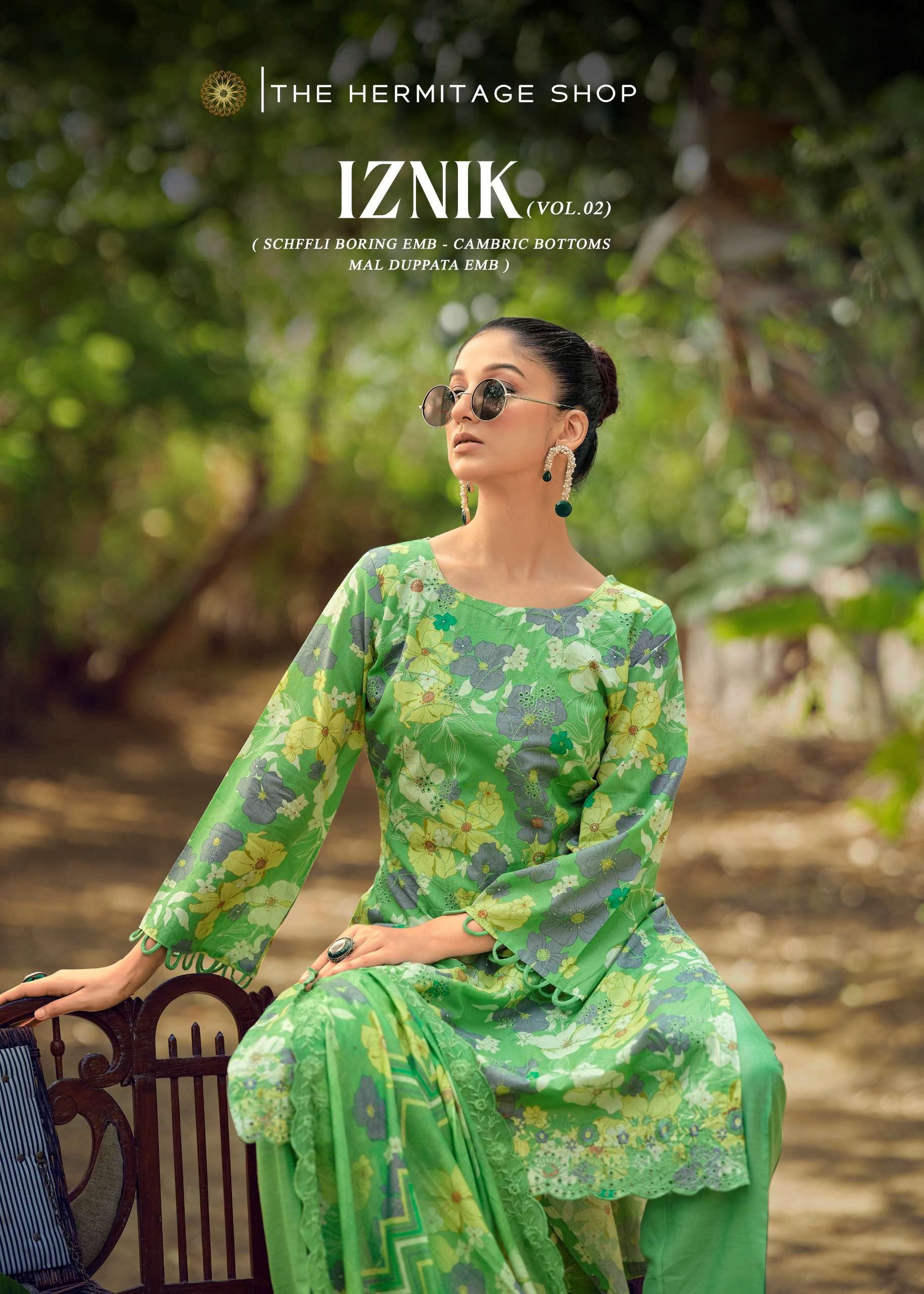THE HERMITAGE SHOP IZNIK VOL 2 LAWN COTTON DIGITAL PRINT WITH FANCY WORK SUIT
