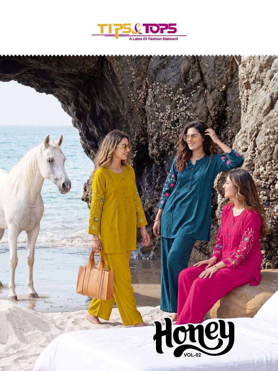 TIPS AND TOPS HONEY RAYON FANCY COOL LOOKS SUMMER WEAR LADIES CO-ORD SET