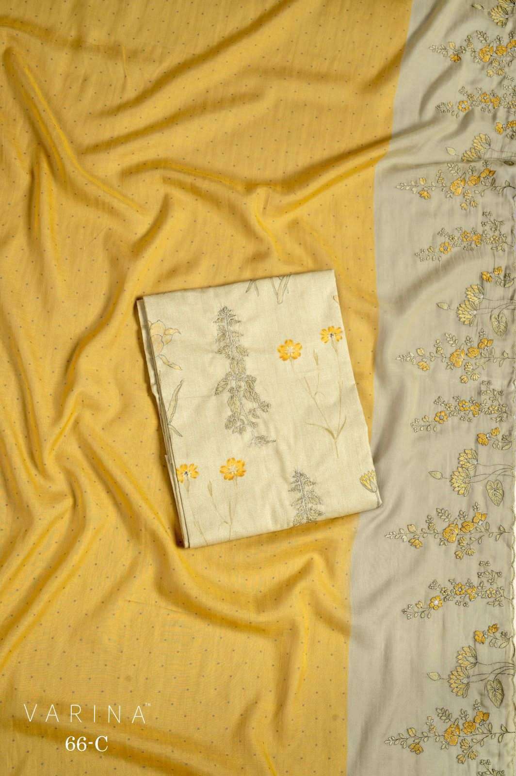 VARINA FAB D NO 66 LAWN COTTON DIGITAL PRINT WITH FANCY WORK SUIT