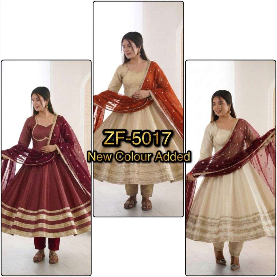 ZF 5017 COSMOS FABRIC DESIGNER PARTY WEAR GOWN BOTTOM AND DUPATTA SET