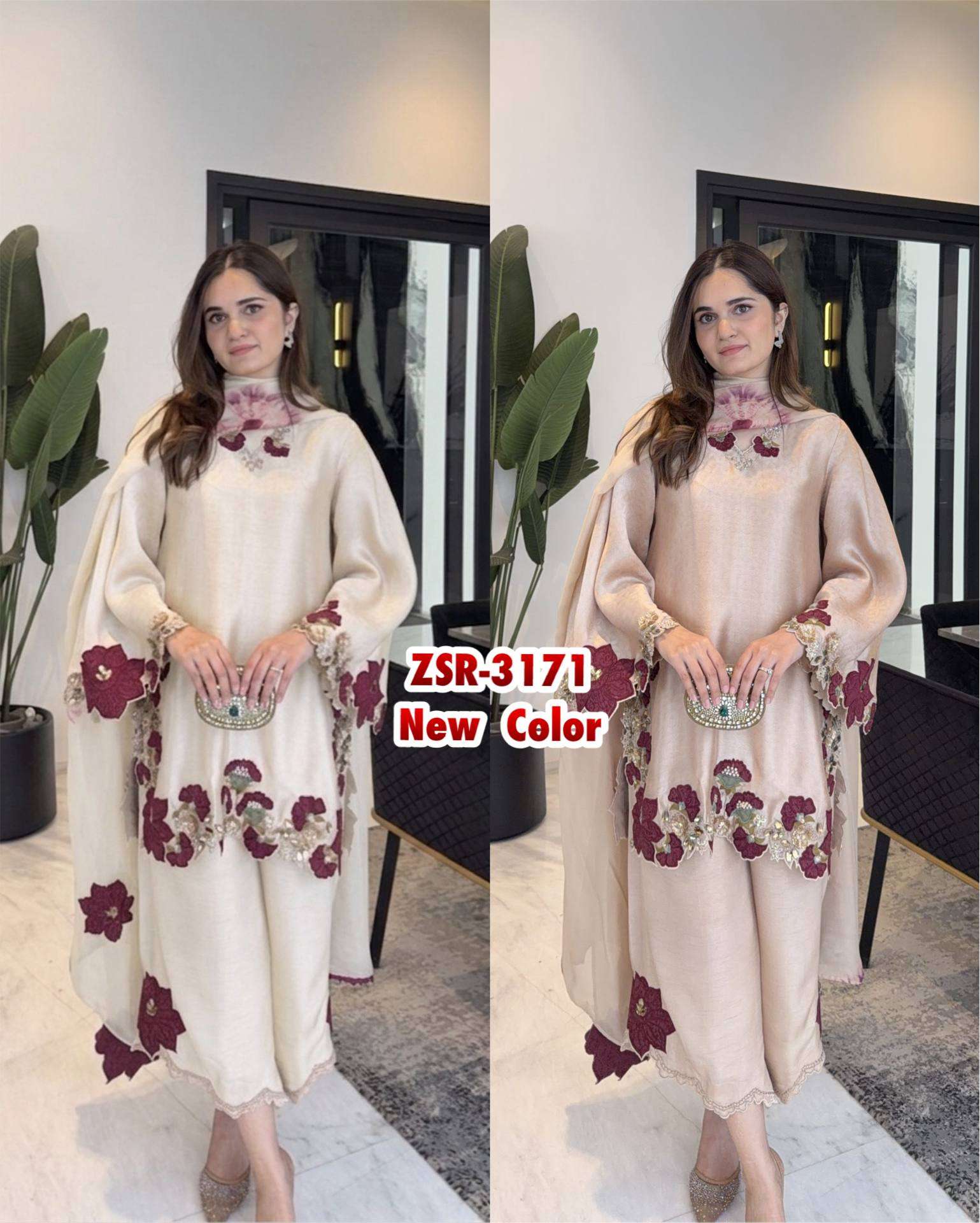 ZSR 3171 ROMAN SILK FABRICS GORGEOUS LOOK DESIGNER LADIES SUIT