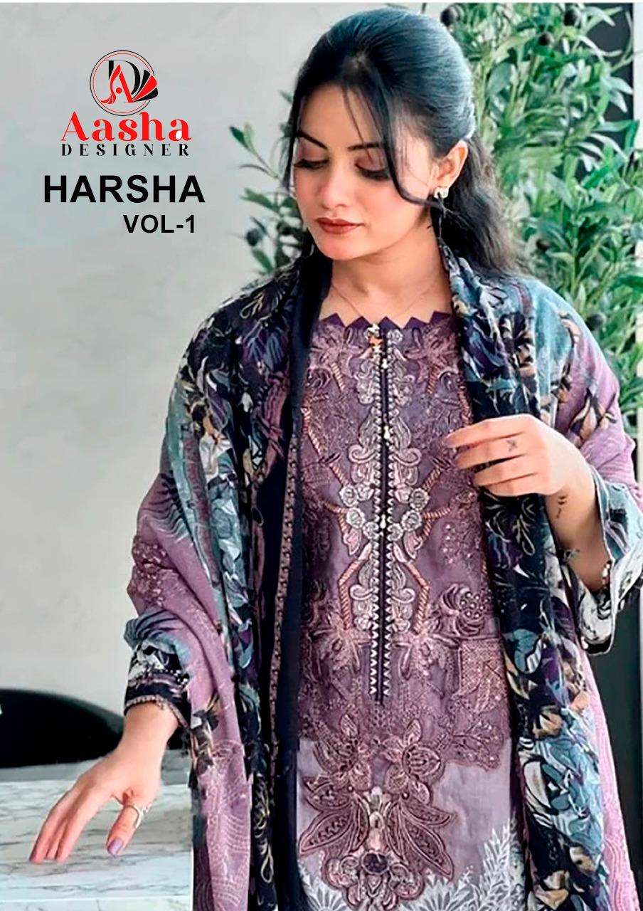 AASHA DESIGNER D NO 1031 COTTON PATCH EMBROIDERY WORK SALWAR KAMEEZ 