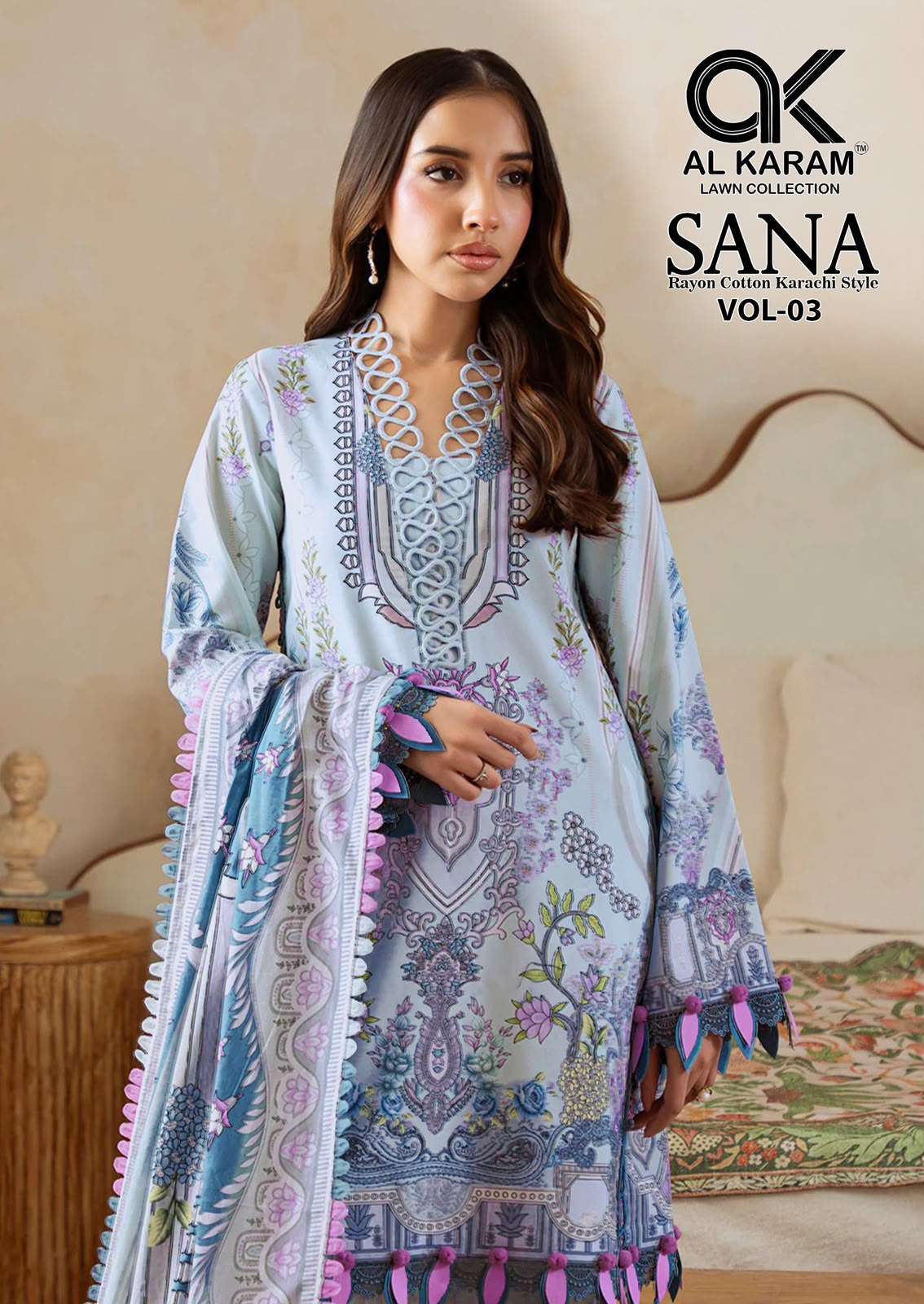 AL KARAM SANA VOL 3 RAYON COTTON DIGITAL PRINT SALWAR SUIT
