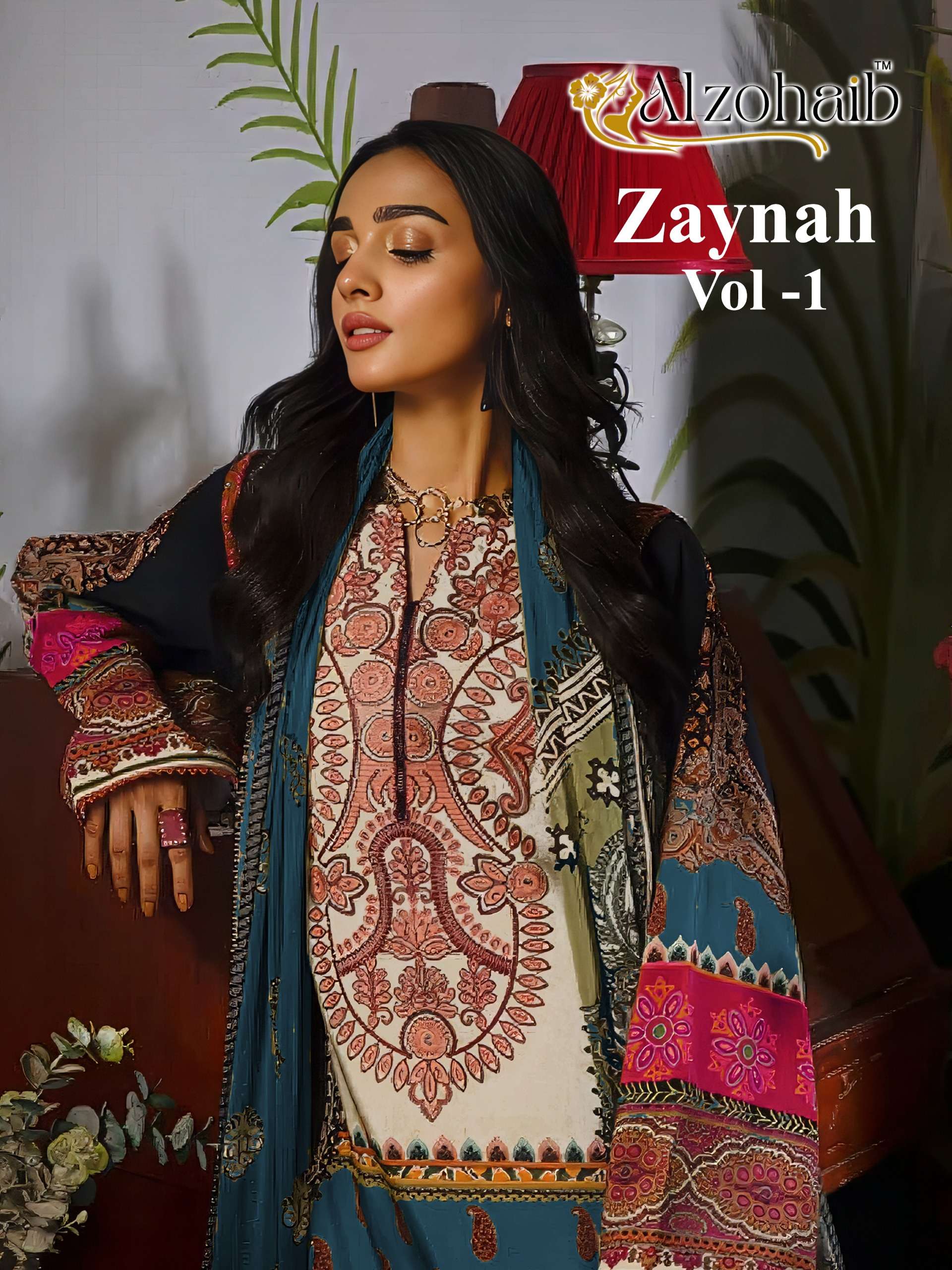 AL ZOHAIB ZAYNAH VOL 1 COTTON FANCY PATCH EMBROIDERY WORK SALWAR KAMEEZ