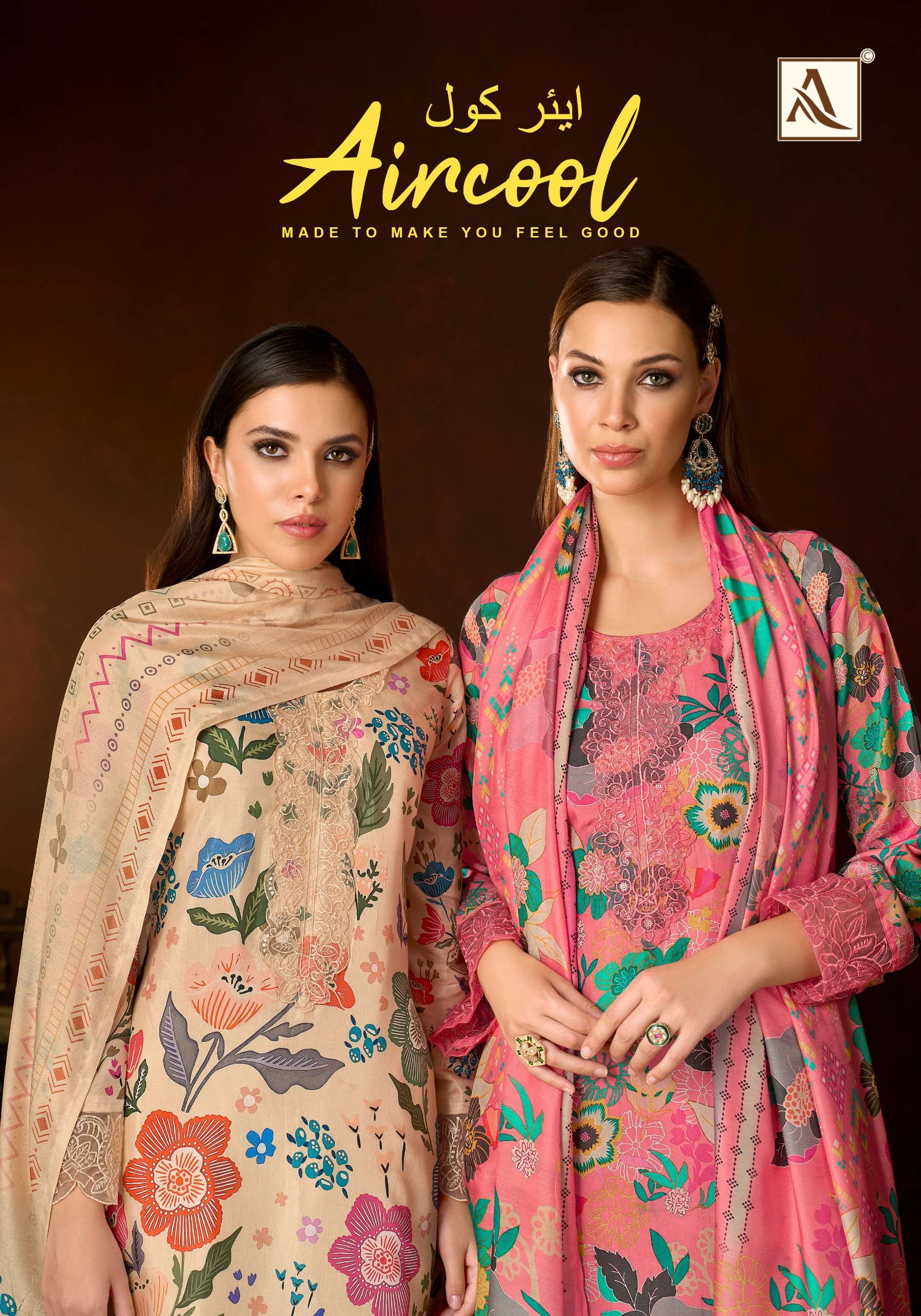 ALOK SUITS AIRCOOL VISCOSE DIGITAL PRINT WITH FANCY EMBROIDERY WORK SUIT