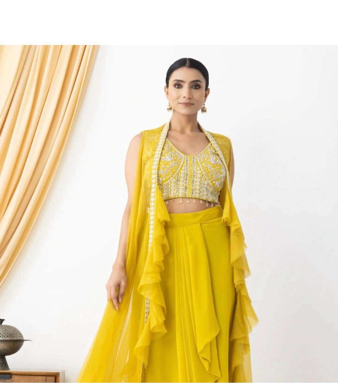 BE 332 GEORGETTE DESIGNER WORK PARTY WEAR INDO WESTERN LOOK OUTFIT 
