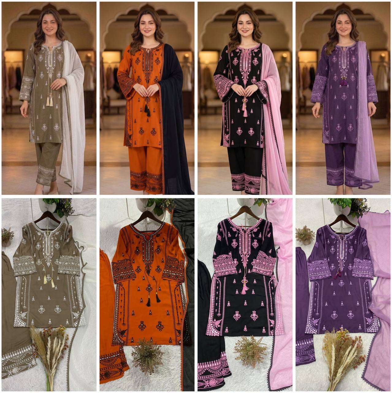 BE 465 RAYON EMBROIDERY DESIGNER WORK PARTY WEAR LADIES SUIT