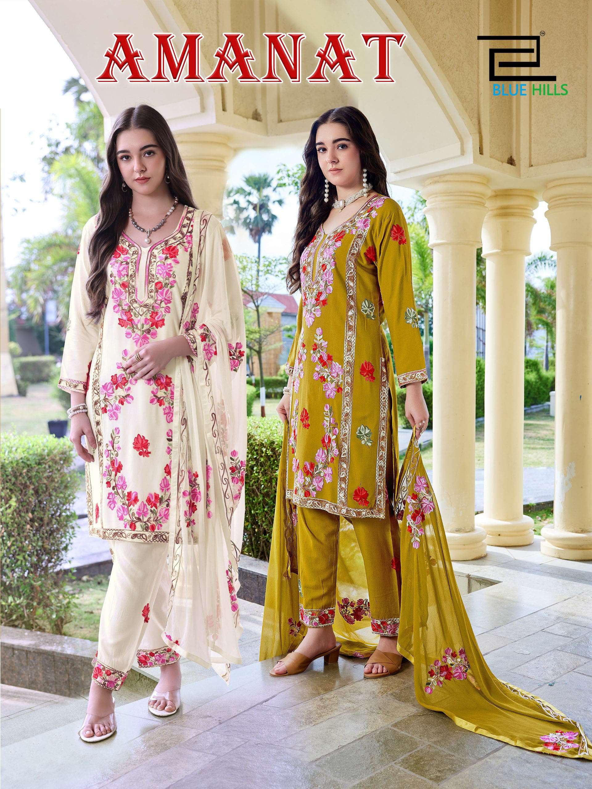 BLUE HILLS AMANAT RAYON FANCY WORKS LADIES 3PCS SET COLLECTION 