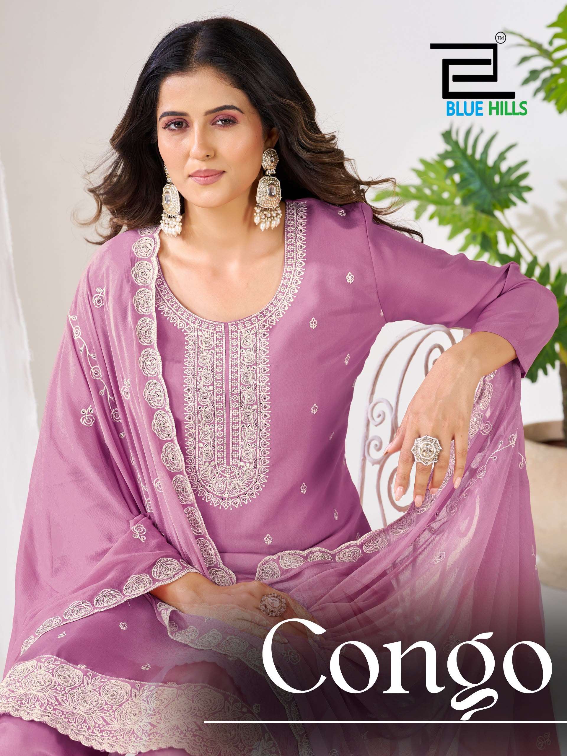 BLUE HILLS CONGO SILK FANCY WORKS LADIES 3PCS SET COLLECTION 