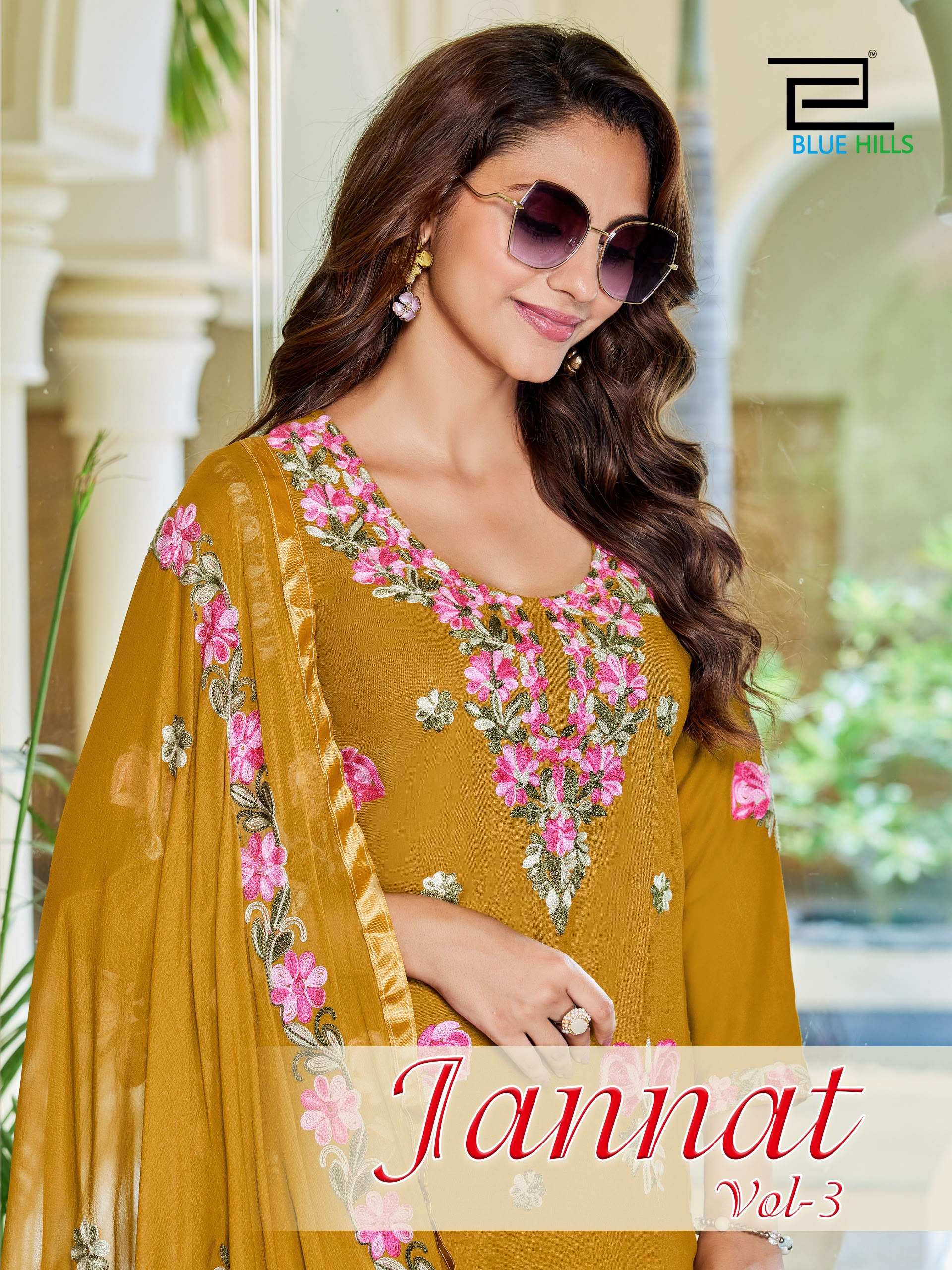 BLUE HILLS JANNAT VOL 3 RAYON FANCY WORKS LADIES 3PCS SET COLLECTION 
