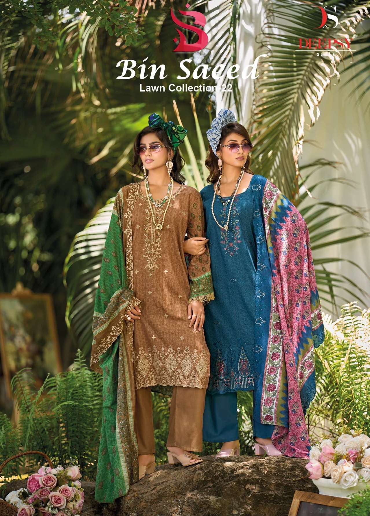 DEEPSY SUITS BIN SAEED LAWN COLLECTION VOL 22 COTTON EMBROIDERY DESIGNER WORK SUIT