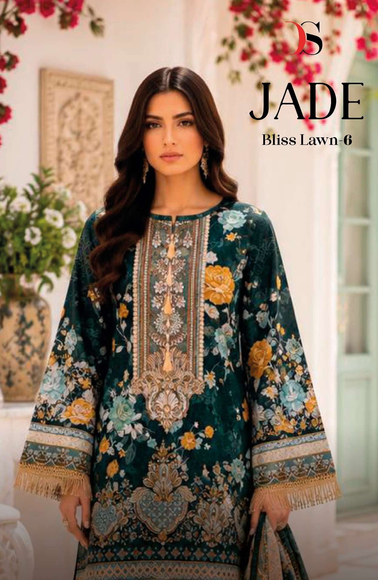 DEEPSY SUITS JADE BLISS LAWN VOL 6 COTTON HEAVY PATCH EMBROIDERY WORK SUIT