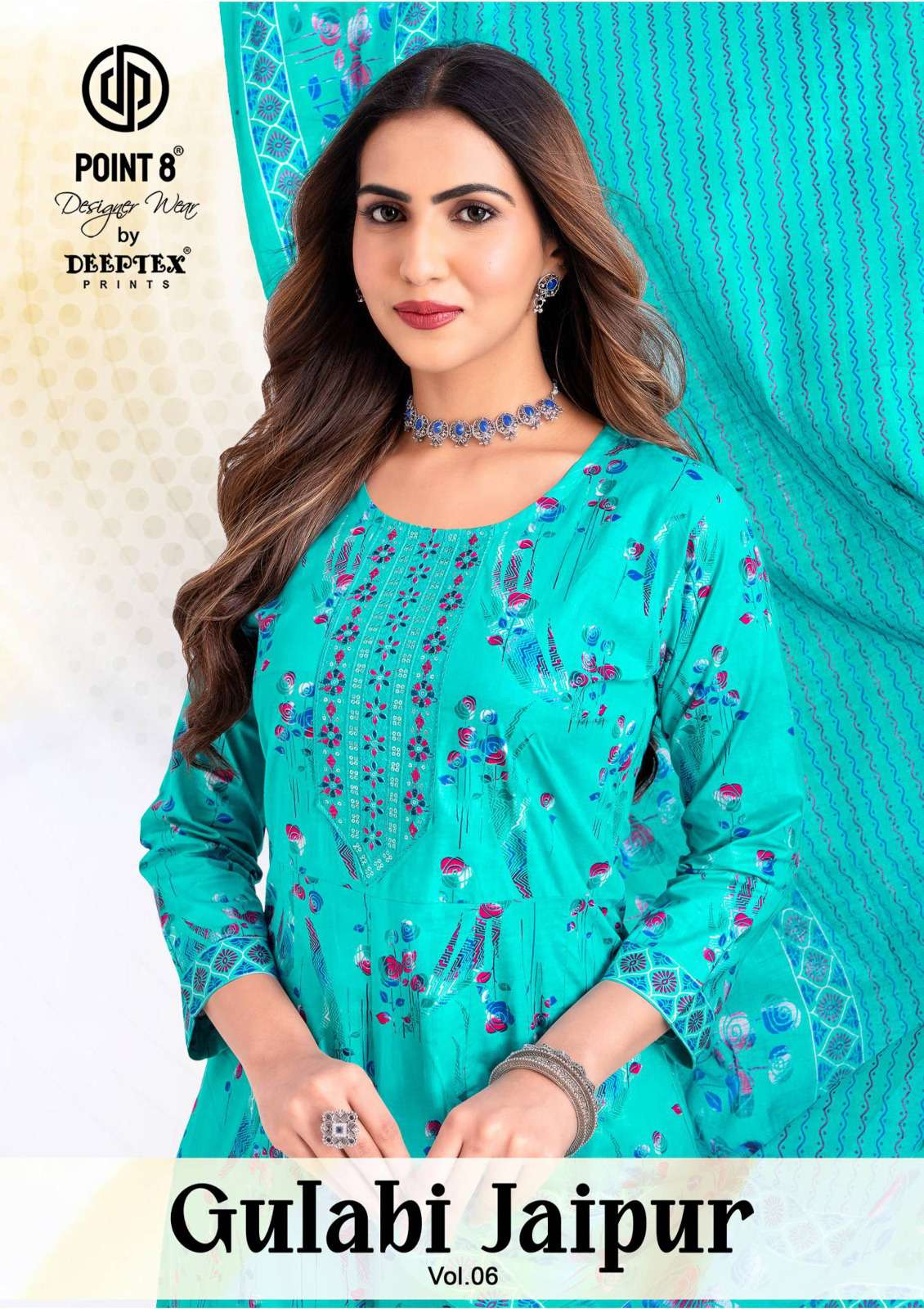 DEEPTEX PRINTS GULABI JAIPURI VOL 6 COTTON PRINT FANCY ANARKALI STYLE LADIES 3PCS SET COLLECTION 