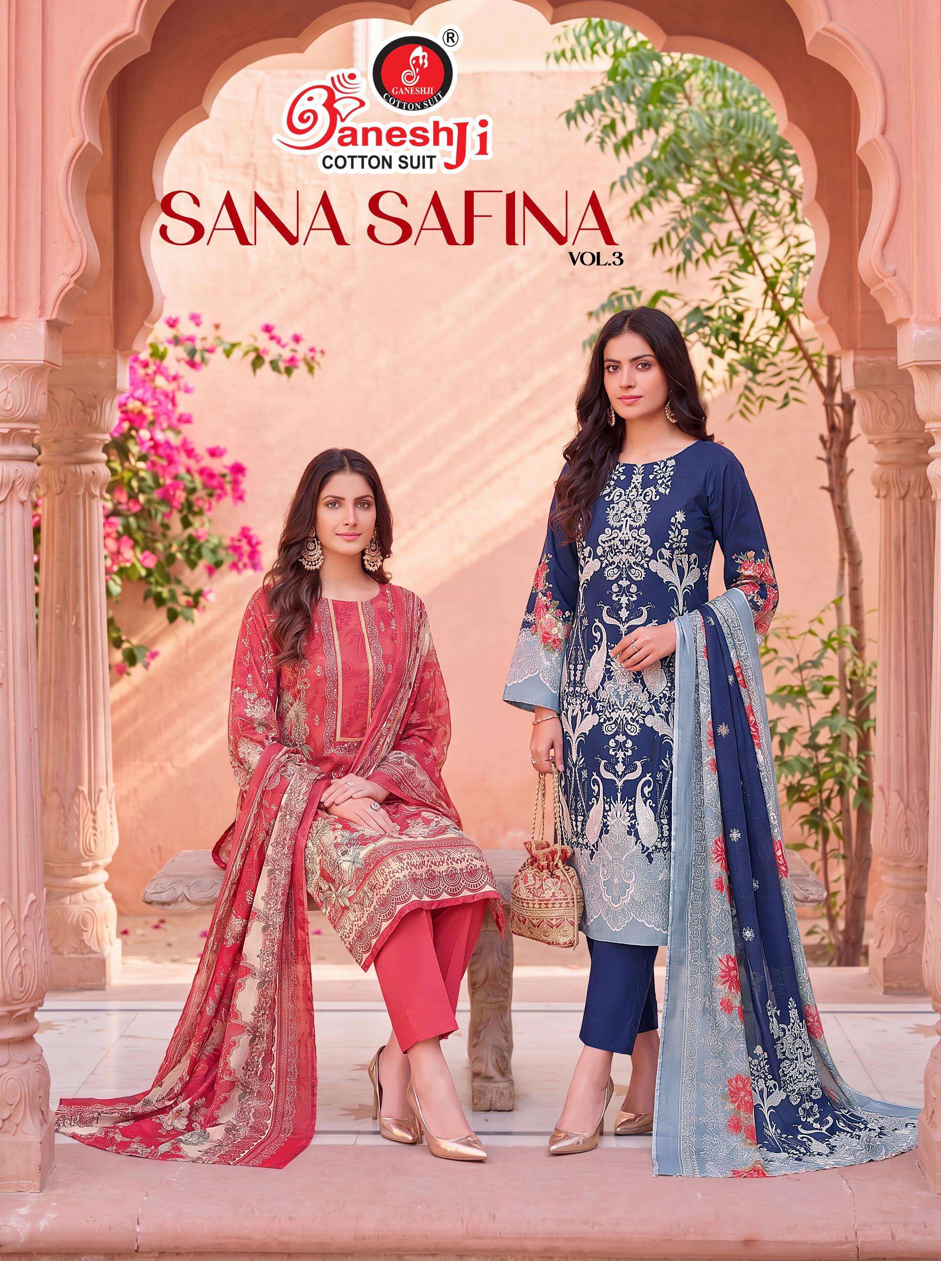 GANESHJI COTTON SUIT SANA SAFINA VOL 3 COTTON DIGITAL PAKISTANI STYLE PRINT SALWAR SUIT