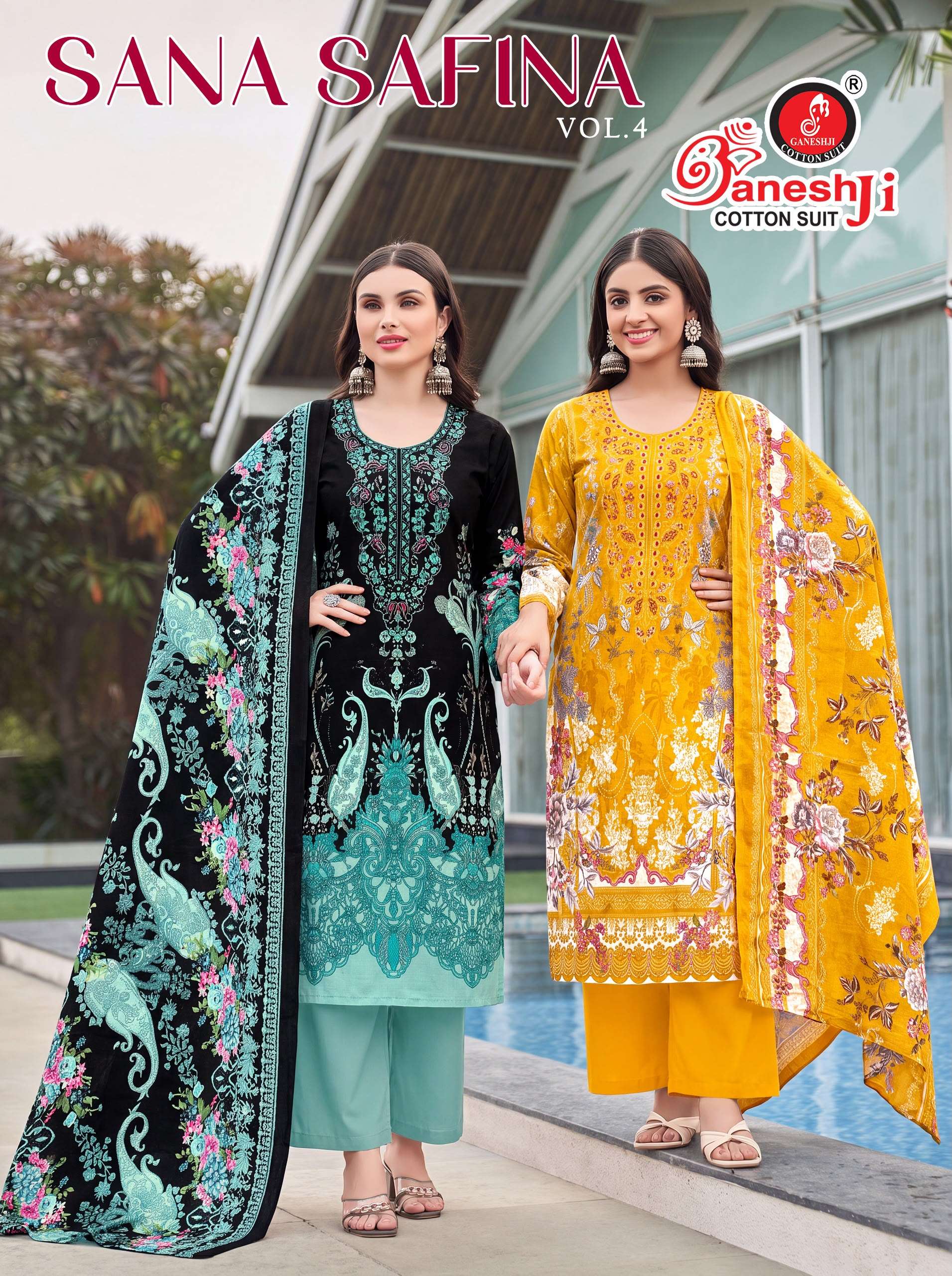 GANESHJI COTTON SUIT SANA SAFINA VOL 4 COTTON DIGITAL PAKISTANI STYLE PRINT SALWAR SUIT