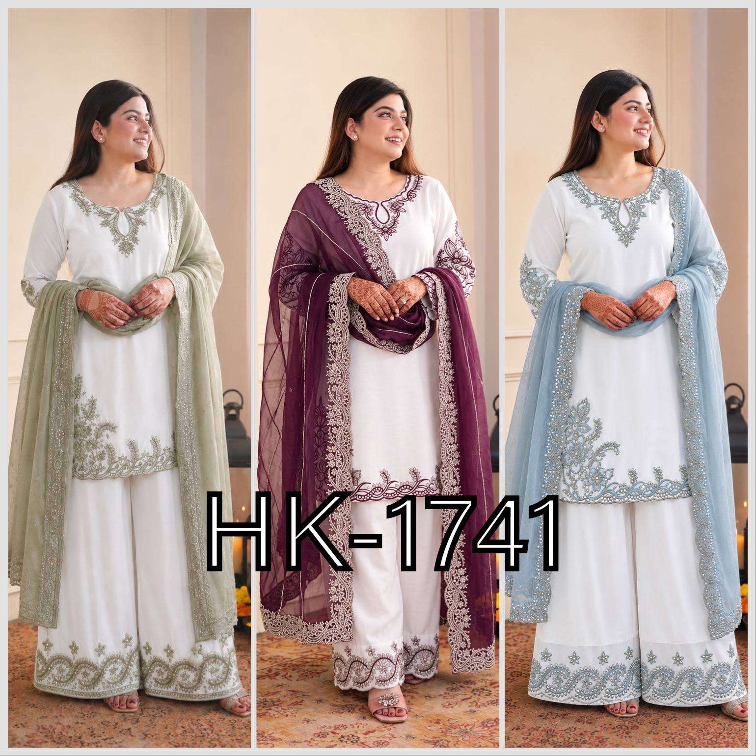 HK 1741 COTTON DESIGNER WORK PAKISTANI STYLE LADIES SUIT