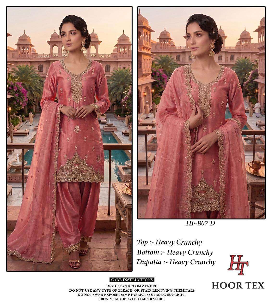 HOOR TEX HF 807 SILK EMBROIDERY DESIGNER WORK READY MADE PAKISTANI SUIT