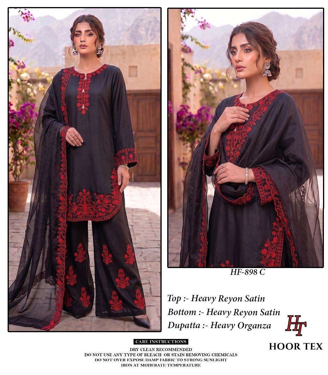 HOOR TEX HF 898 RAYON WITH DESIGNER WORK READY MADE PAKISTANI STYLE SUIT